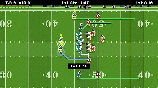 Retro Bowl gameplay featuring strategic football management